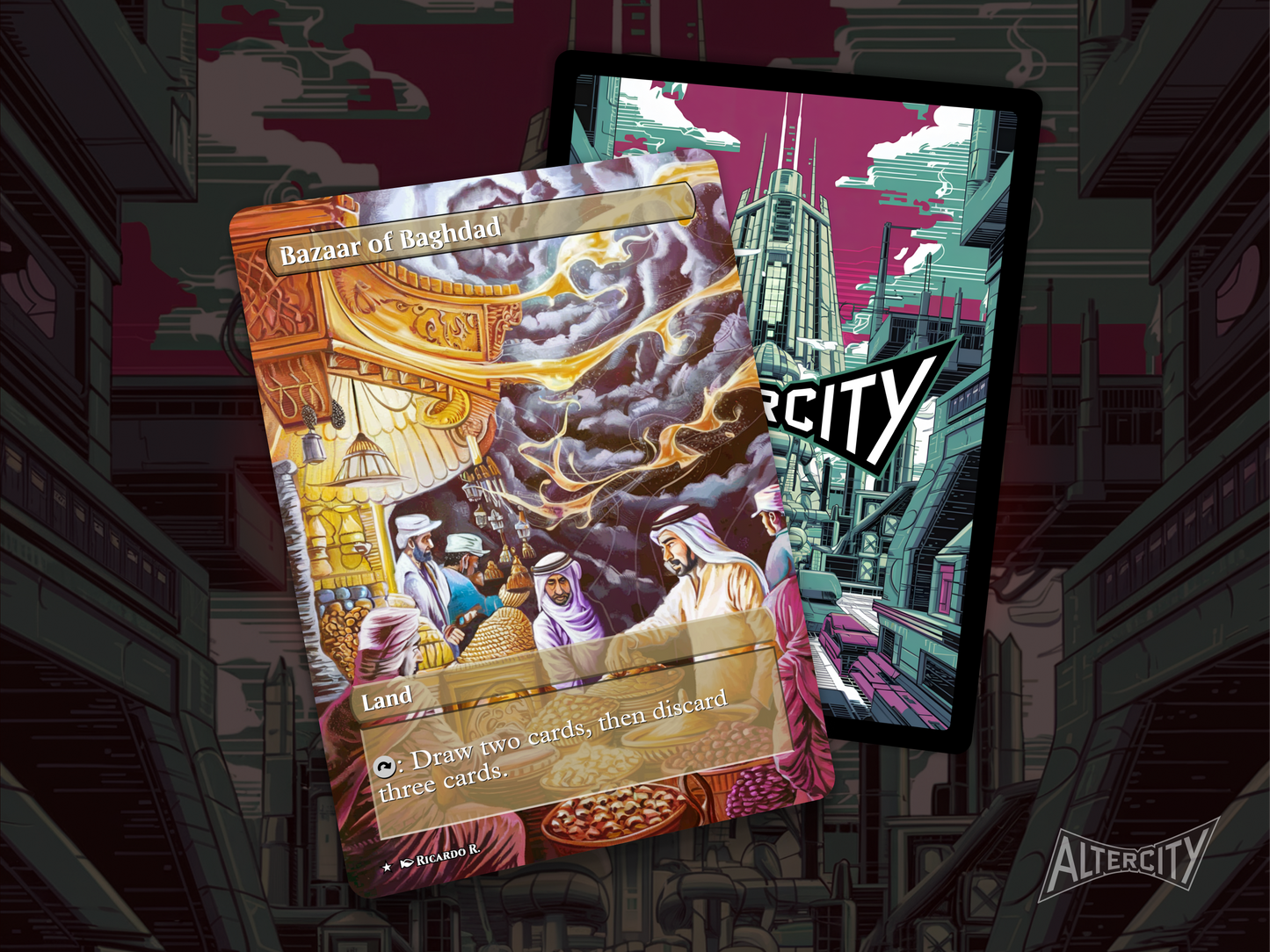 Bazaar of Baghdad - Full Art Alter - MTG Custom Cards, Commander, Edh and Cedh High Quality Altered Proxies