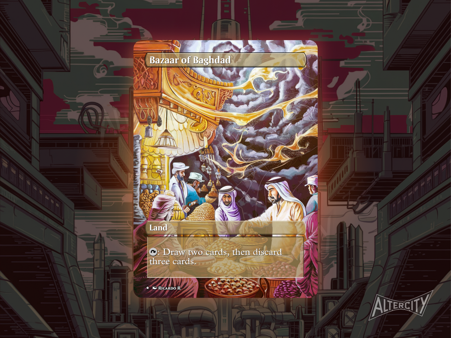 Bazaar of Baghdad - Full Art Alter - MTG Custom Cards, Commander, Edh and Cedh High Quality Altered Proxies
