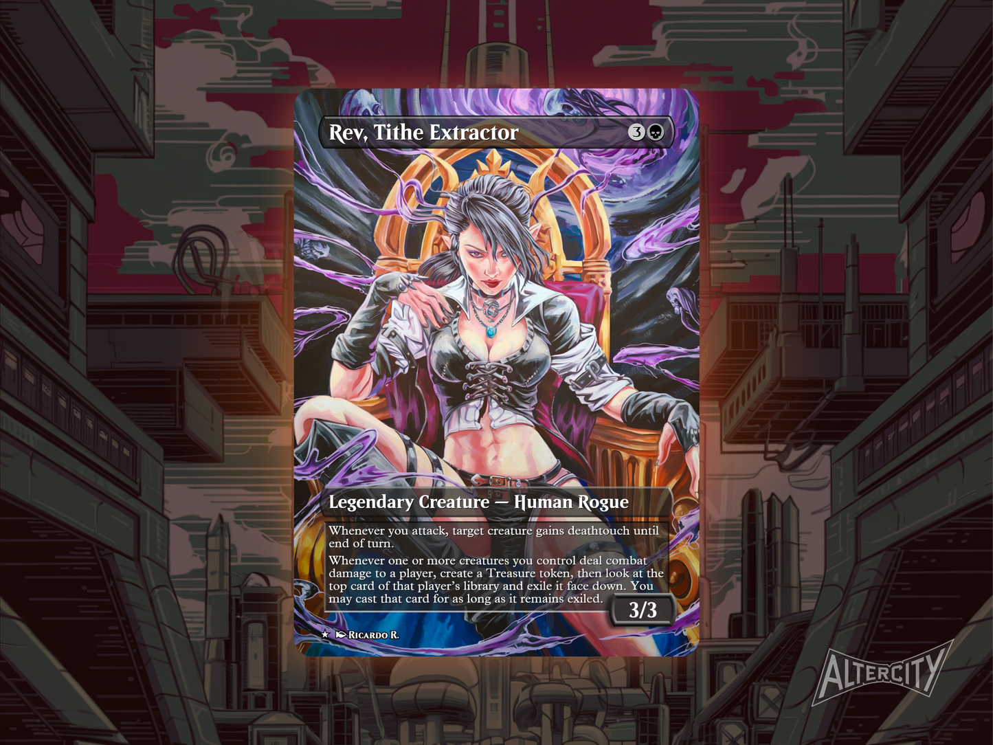 Rev, Tithe Extractor - MTG Custom Cards , Commander alternate art - Magic MTG Alters Full