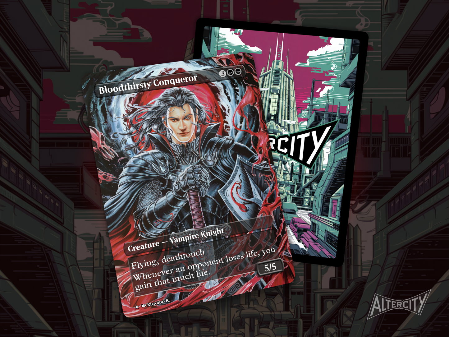 Bloodthirsty Conqueror - MTG Custom Cards , Commander alternate art - Magic MTG Alters Full