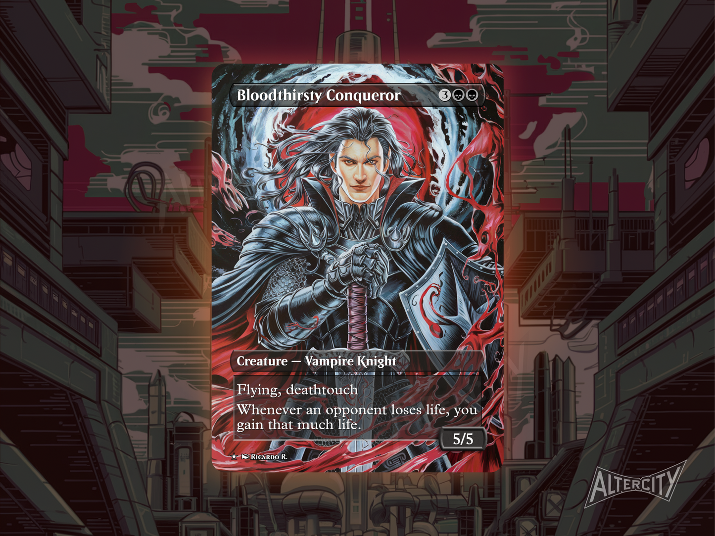 Bloodthirsty Conqueror - MTG Custom Cards , Commander alternate art - Magic MTG Alters Full