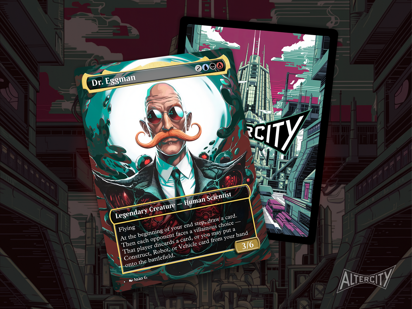 High-resolution Magic proxy of Dr. Eggman as a legendary artifact-synergy creature.