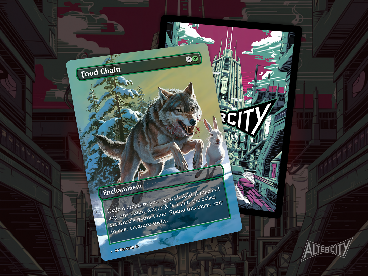 High-resolution Magic proxy of Food Chain, essential for creature-based EDH loops.
