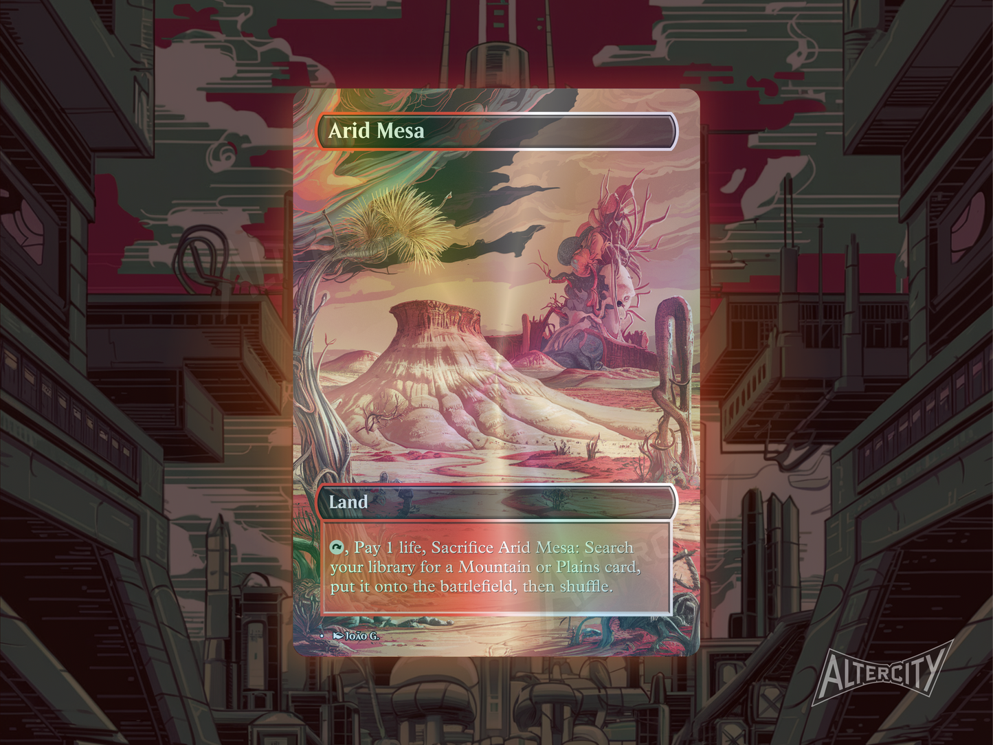 Arid Mesa (v1) - Full Art Fetch Land - Mtg Custom Cards, Commander, Edh and cEDH High Quality Altered Proxies
