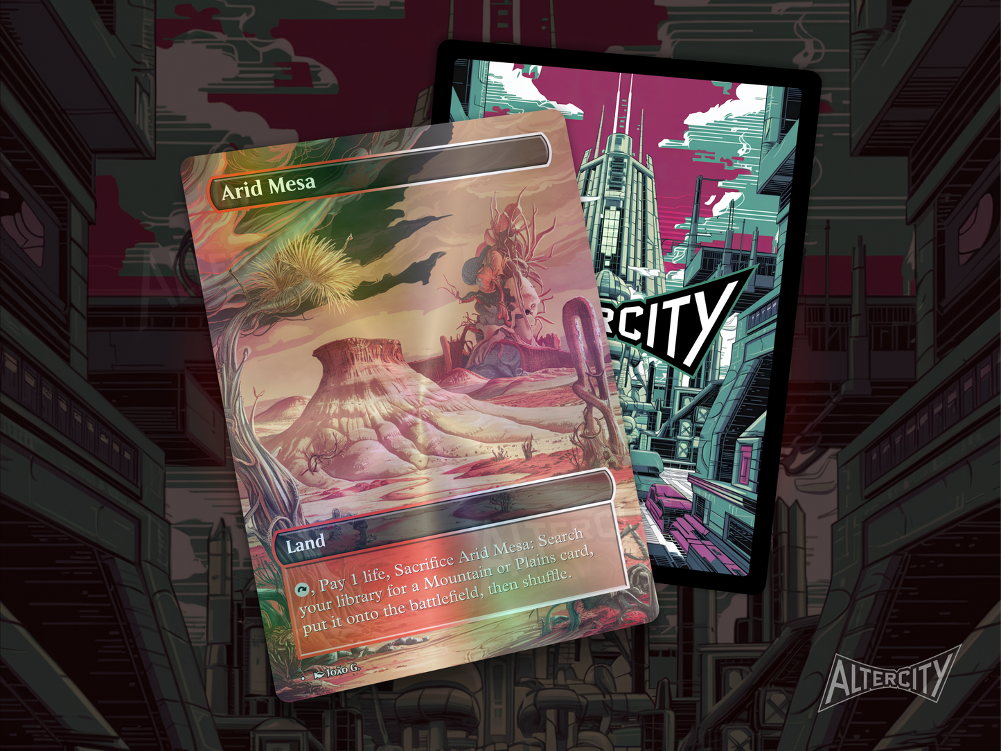 Arid Mesa (v1) - Full Art Fetch Land - Mtg Custom Cards, Commander, Edh and cEDH High Quality Altered Proxies