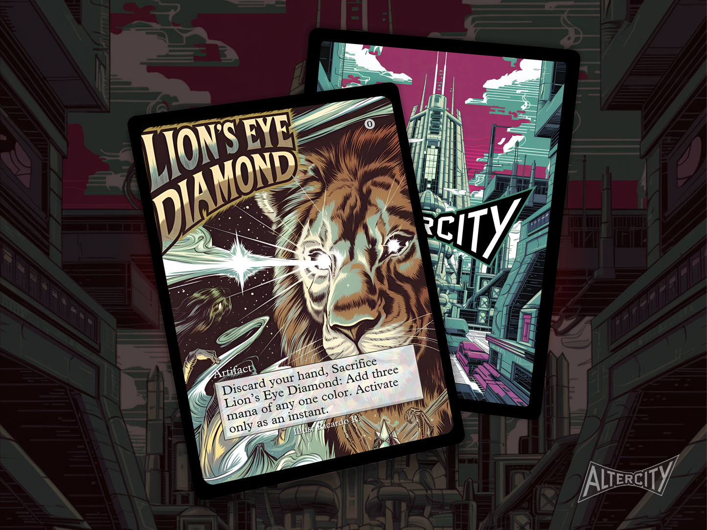 Lion's Eye Diamond (v2) - MTG Custom Cards , Commander alternate art - Magic MTG Alters Full Art
