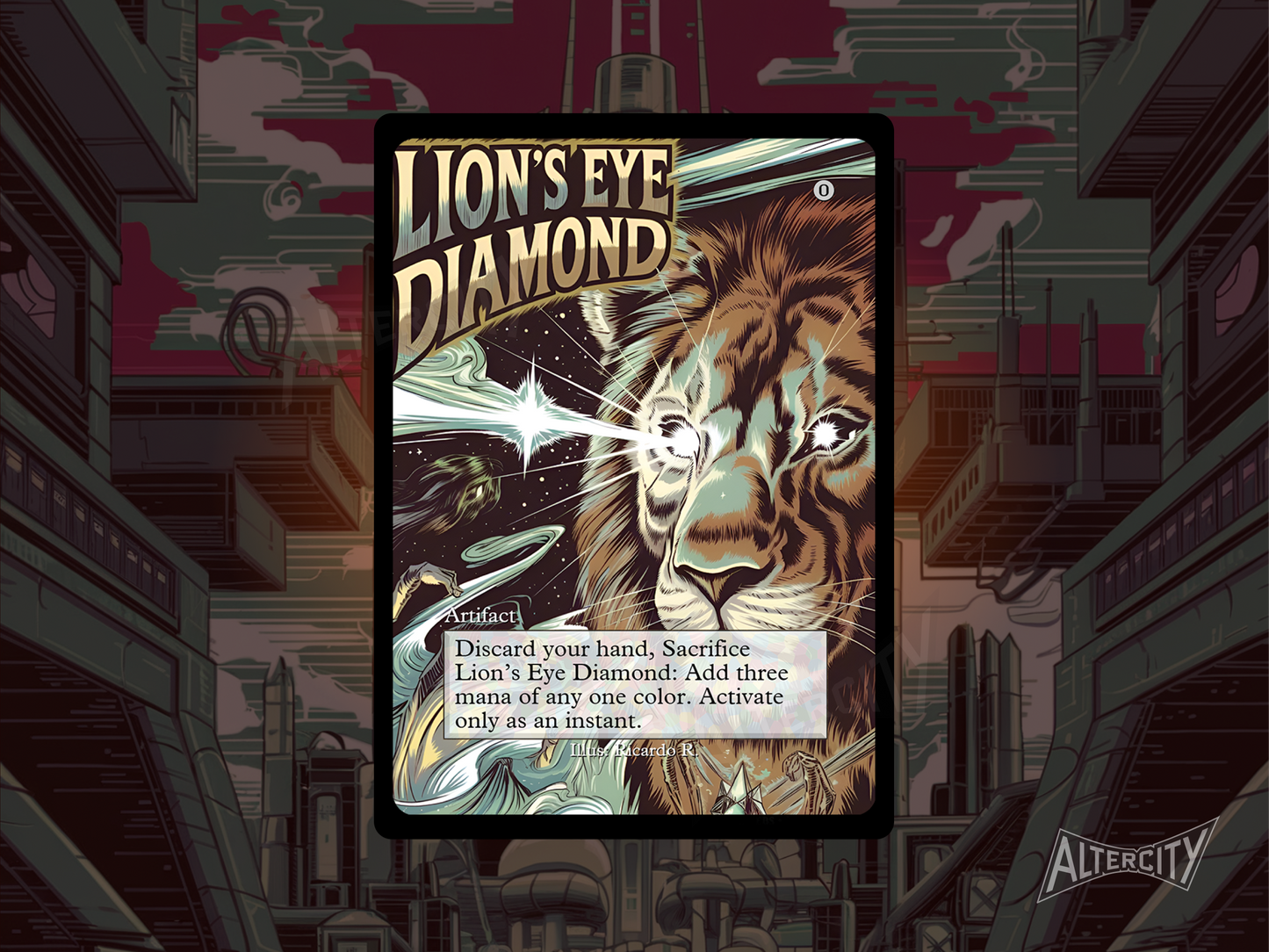 Lion's Eye Diamond (v2) - MTG Custom Cards , Commander alternate art - Magic MTG Alters Full Art