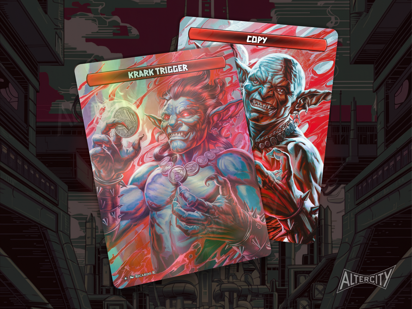 Krark Trigger Double-Sided (v2) - FOIL - 3x Cards - MTG Custom Cards, Commander, Edh and Cedh High Quality Altered Tokens