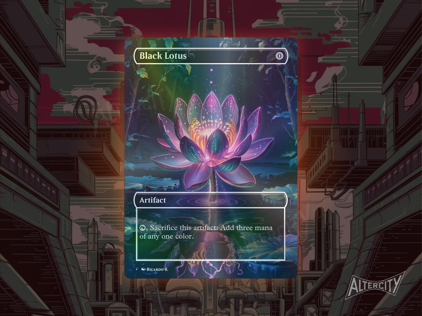 Black Lotus - Full Art Borderless Alter Proxy - MTG Custom Cards, Commander, Edh and Cedh High Quality Alters
