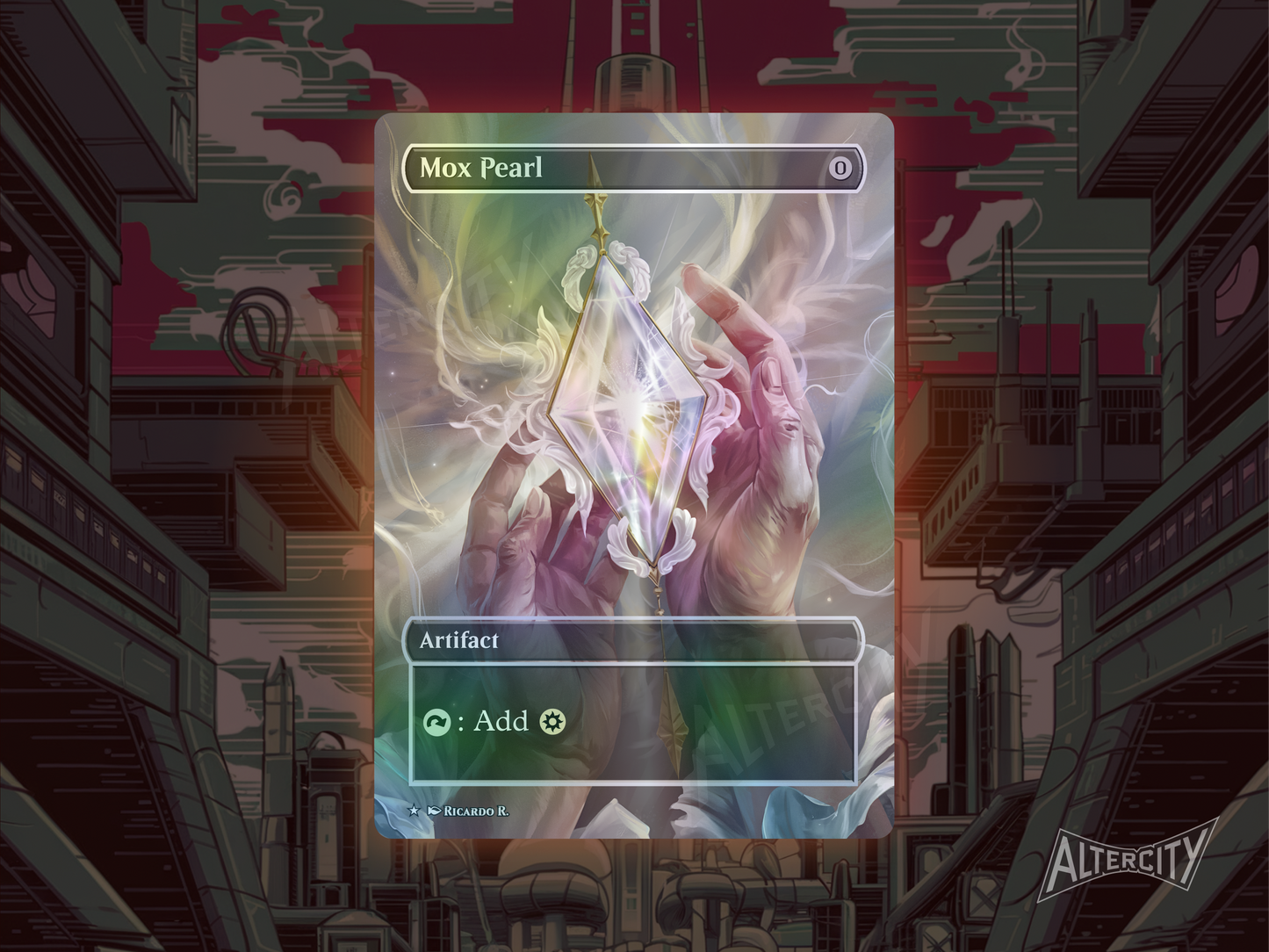 Mox Pearl - Full Art Borderless Alter Proxy - MTG Custom Cards, Commander, Edh and Cedh High Quality Alters