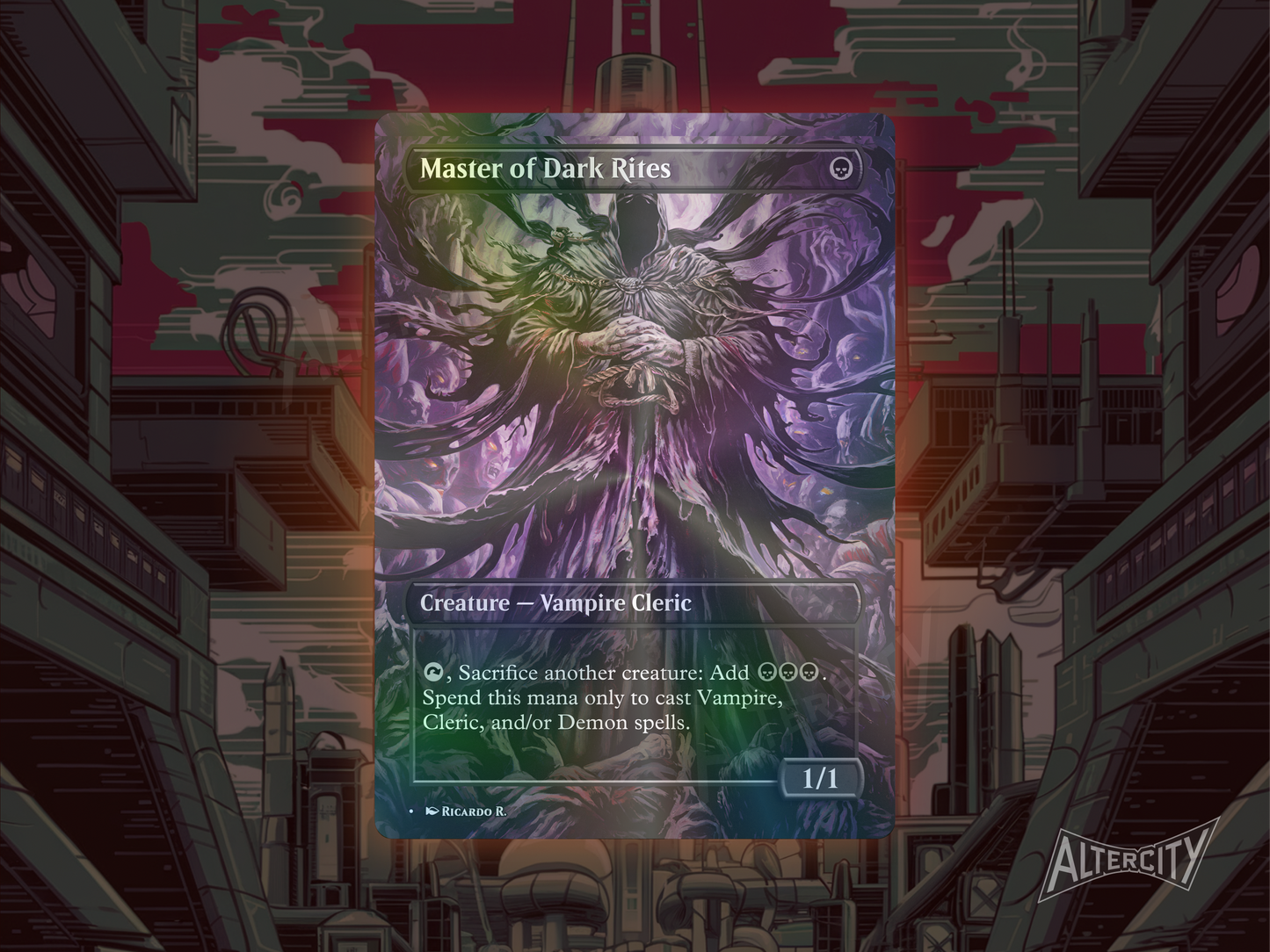 Master of Dark Rites - Full Art Borderless - MTG Custom Cards, Commander, Edh and Cedh High Quality Alters