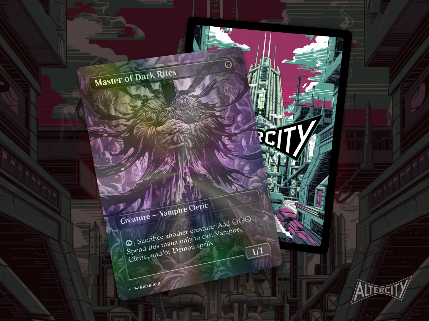 Master of Dark Rites - Full Art Borderless - MTG Custom Cards, Commander, Edh and Cedh High Quality Alters