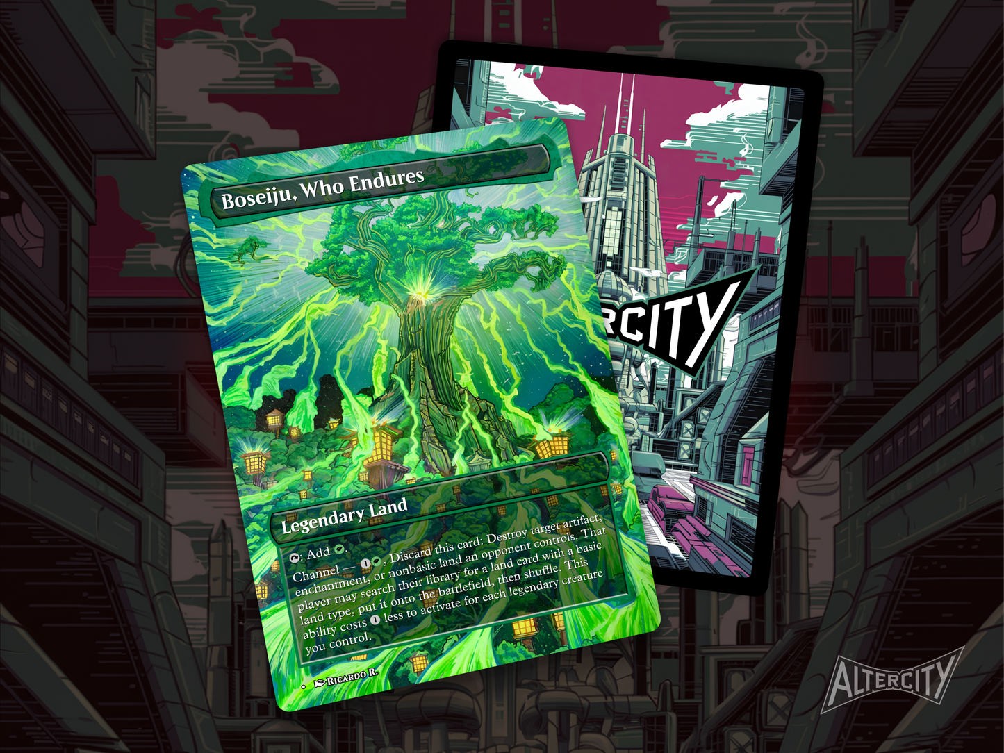 Premium MTG proxy of Boseiju, featuring mystical custom artwork, ideal for Commander.