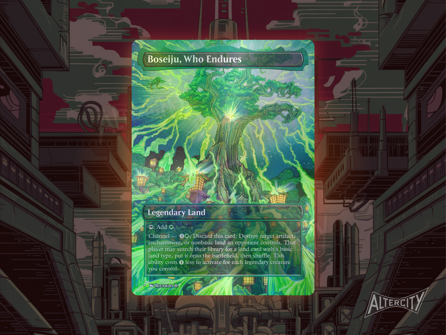 Boseiju, Who Endures - Full Art Borderless - MTG Custom Cards, Commander, Edh and Cedh High Quality Alters