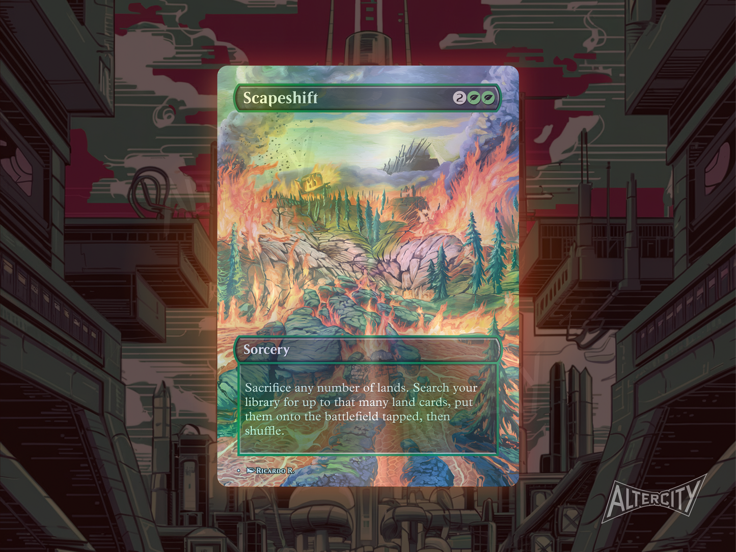 Scapeshift - Full Art Borderless - MTG Custom Cards, Commander, Edh and Cedh High Quality Alters