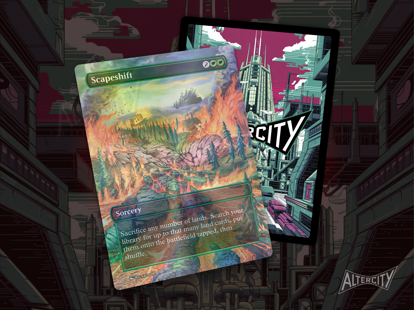Scapeshift - Full Art Borderless - MTG Custom Cards, Commander, Edh and Cedh High Quality Alters