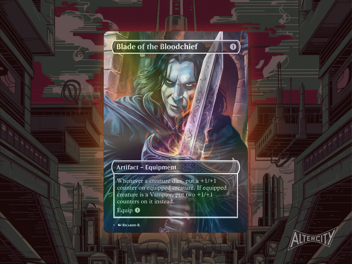 Blade of the Bloodchief - Full Art Borderless - MTG Custom Cards, Commander, Edh and Cedh High Quality Alters