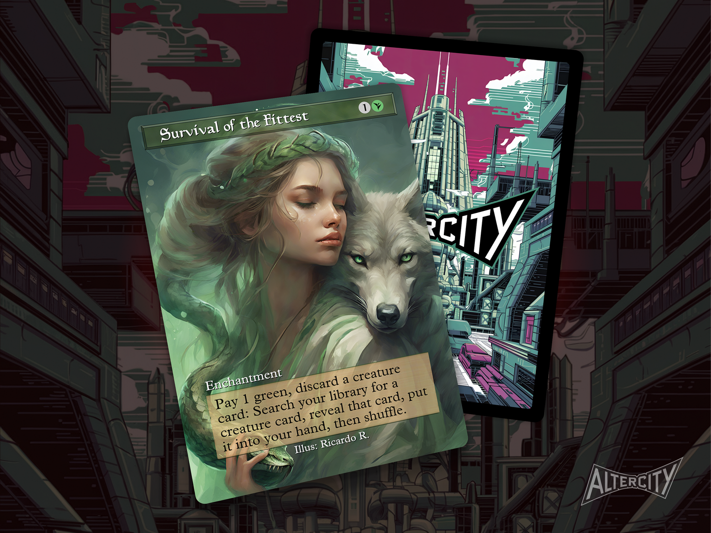 Survival of the Fittest - Full Art Alter - MTG Custom Cards, Commander, Edh and Cedh High Quality Alters