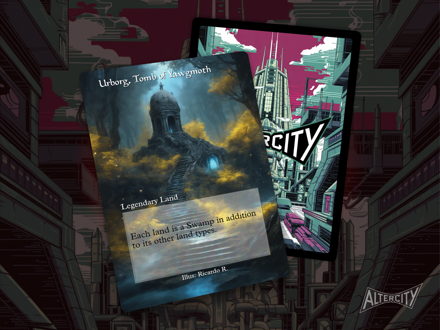 Urborg, Tomb of Yawgmoth - Full Art Alter - MTG Custom Cards, Commander, Edh and Cedh High Quality Altered Proxies
