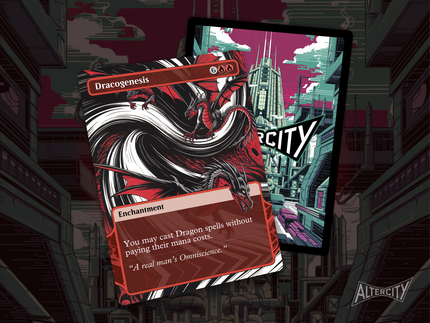 High-resolution Magic proxy of Dracogenesis for dragon EDH decks.