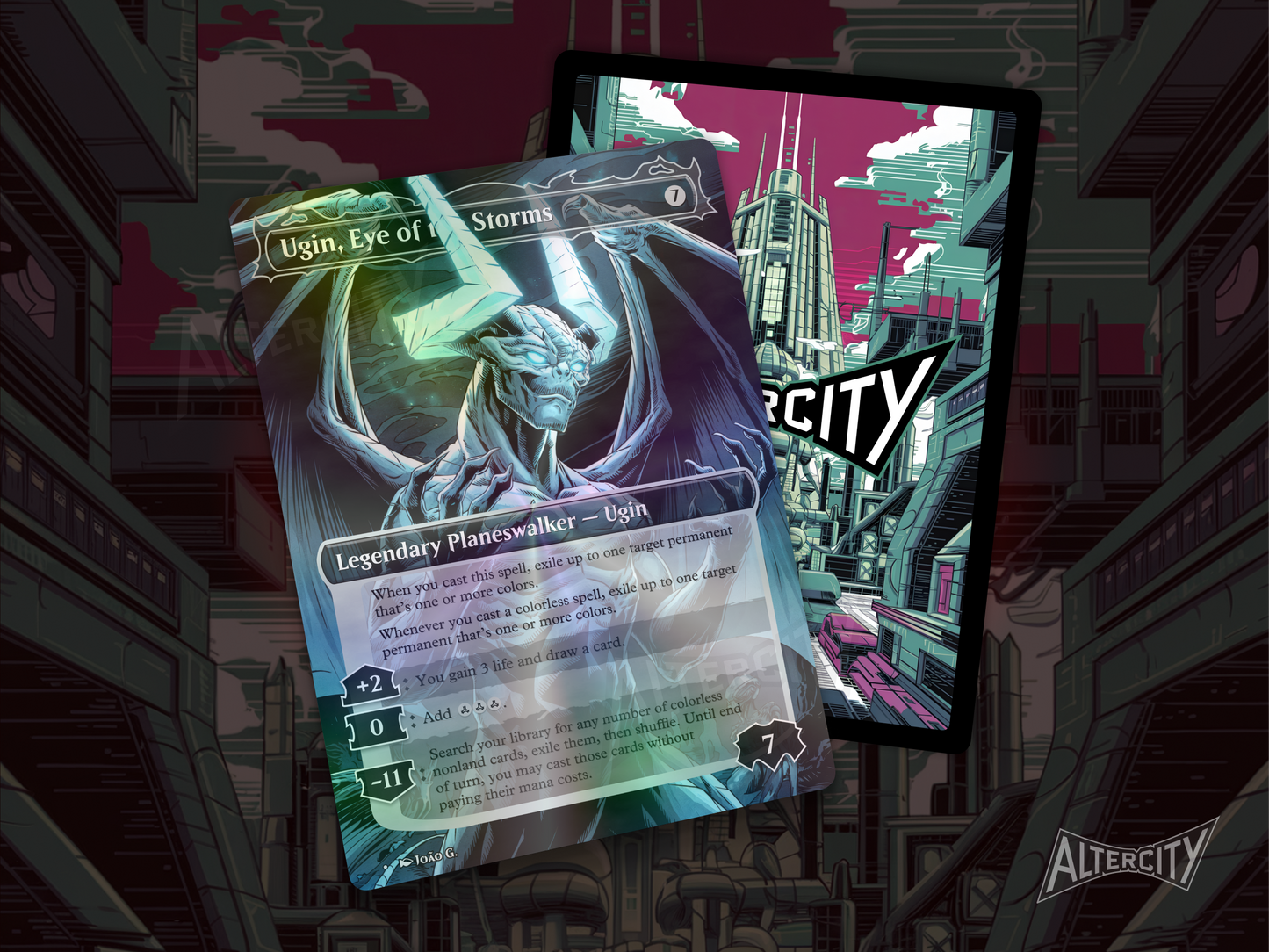 Ugin, Eye of the Storm - Full Art Borderless Alter Proxy - MTG Custom Cards, Commander, Edh and Cedh High Quality Alters