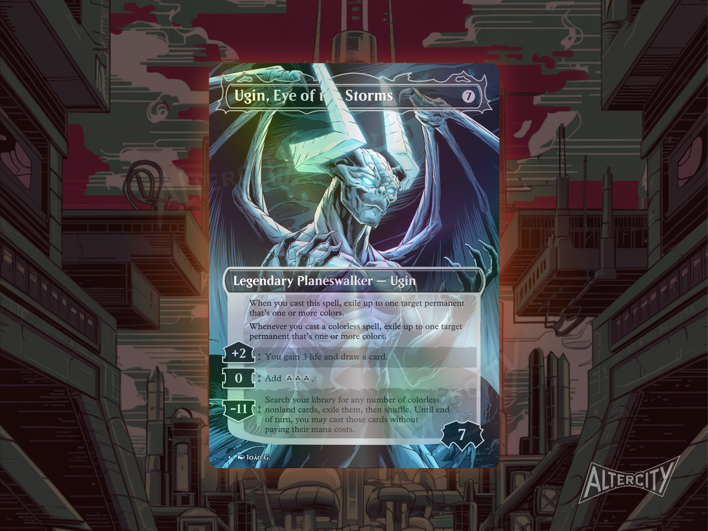 Ugin, Eye of the Storm - Full Art Borderless Alter Proxy - MTG Custom Cards, Commander, Edh and Cedh High Quality Alters