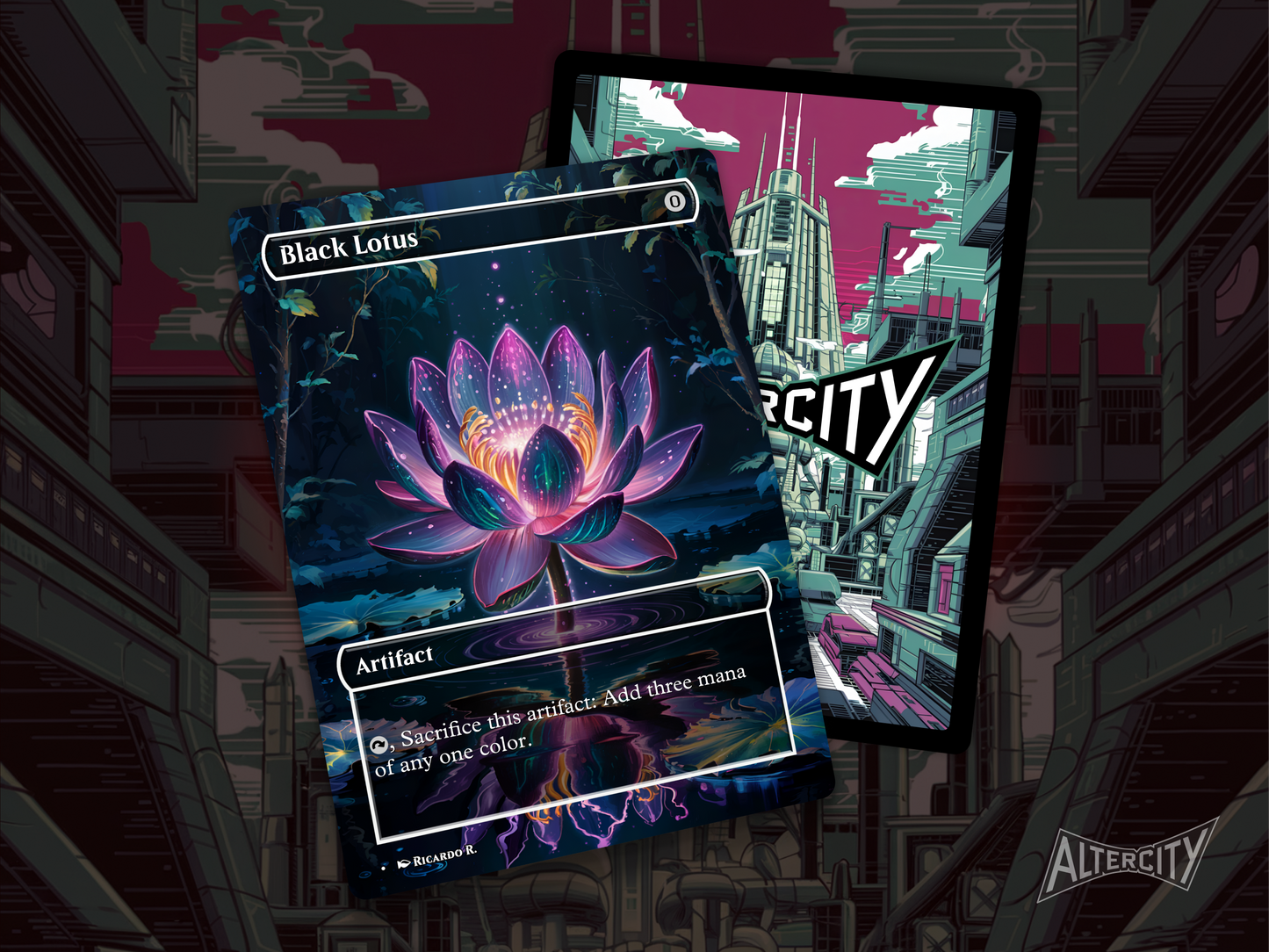 Premium Magic proxy card of Black Lotus for Commander and casual use.