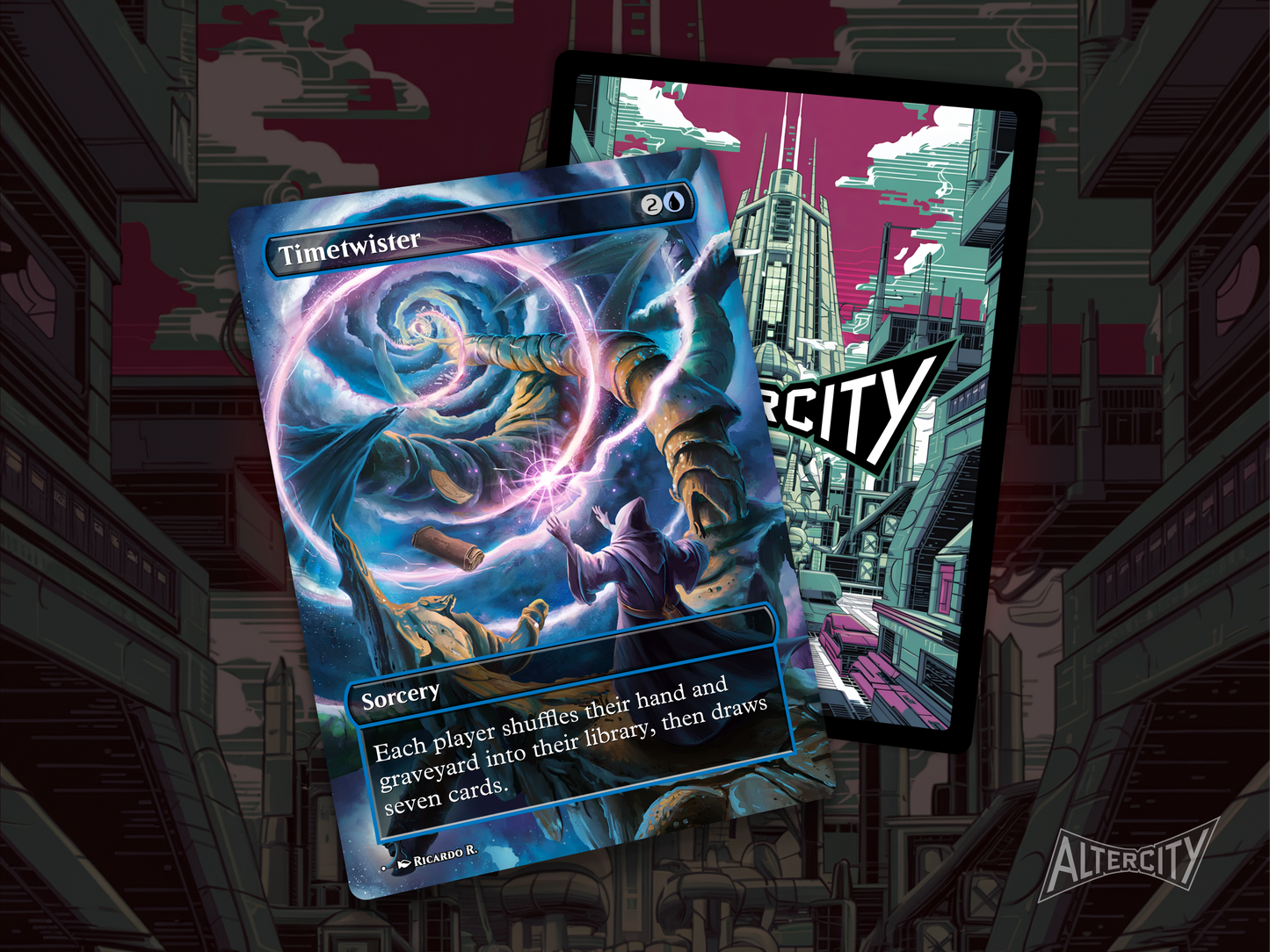 Altered art Timetwister Magic card proxy with premium feel and Commander flair.