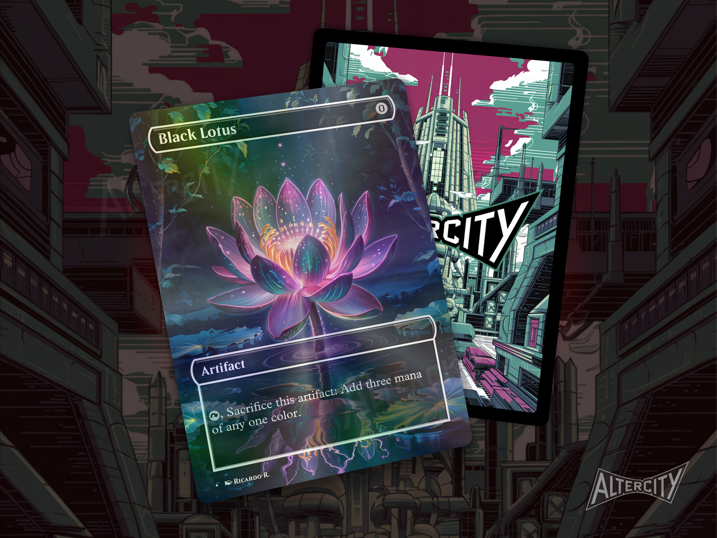 Black Lotus - Full Art Borderless Alter Proxy - MTG Custom Cards, Commander, Edh and Cedh High Quality Alters