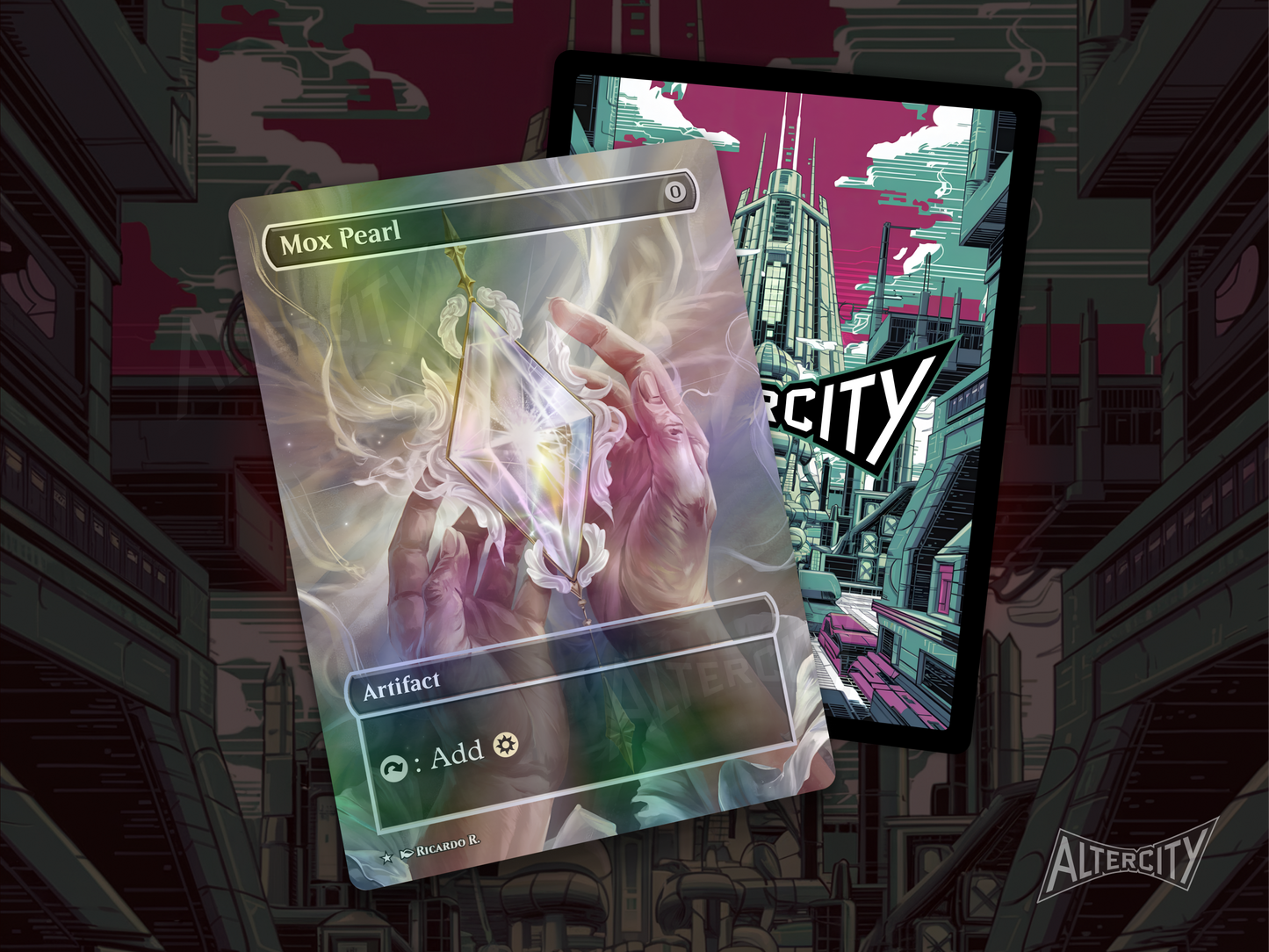 Mox Pearl - Full Art Borderless Alter Proxy - MTG Custom Cards, Commander, Edh and Cedh High Quality Alters