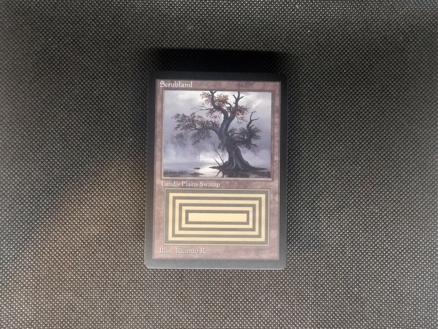 Scrubland (v3) - Dual Land Old School Retro Frame Alter - Mtg Custom Cards, Commander, Edh and cEDH High Quality Altered Proxies