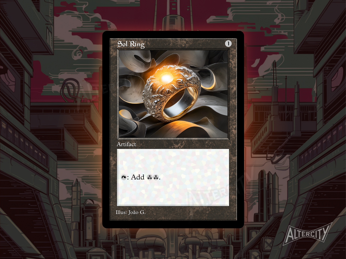 Sol Ring (v1) - Old Border Retro Frame Alter - Mtg Custom Cards, Commander, Edh and Cedh High Quality Altered Cards