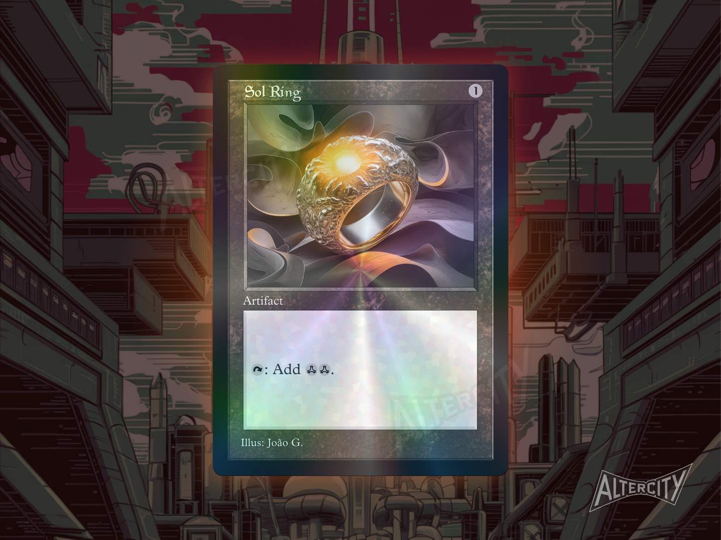 Sol Ring (v1) - Old Border Retro Frame Alter - Mtg Custom Cards, Commander, Edh and Cedh High Quality Altered Cards