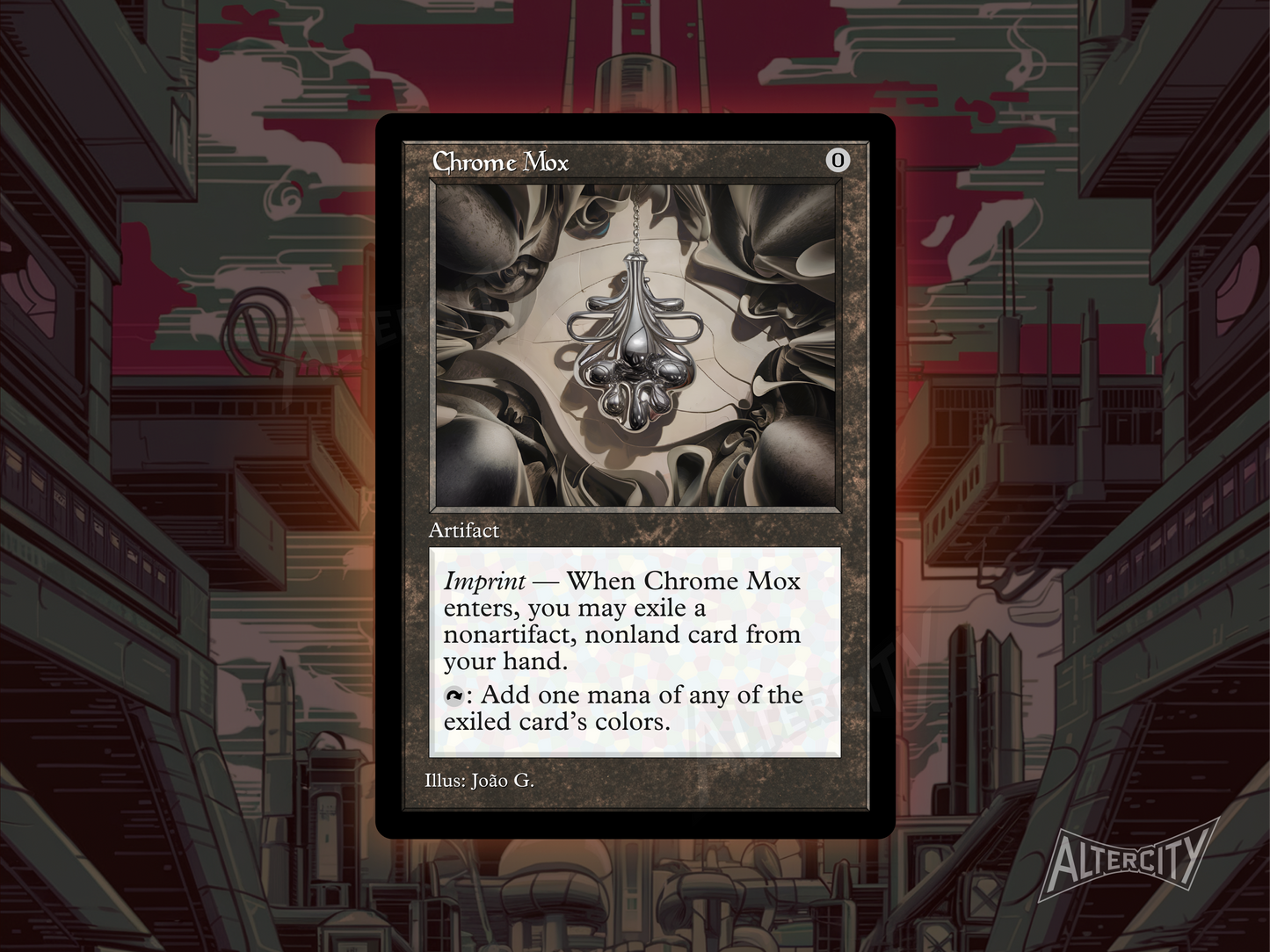 Chrome Mox (v1) - Old Border Retro Frame Alter - Mtg Custom Cards, Commander, Edh and Cedh High Quality Alters