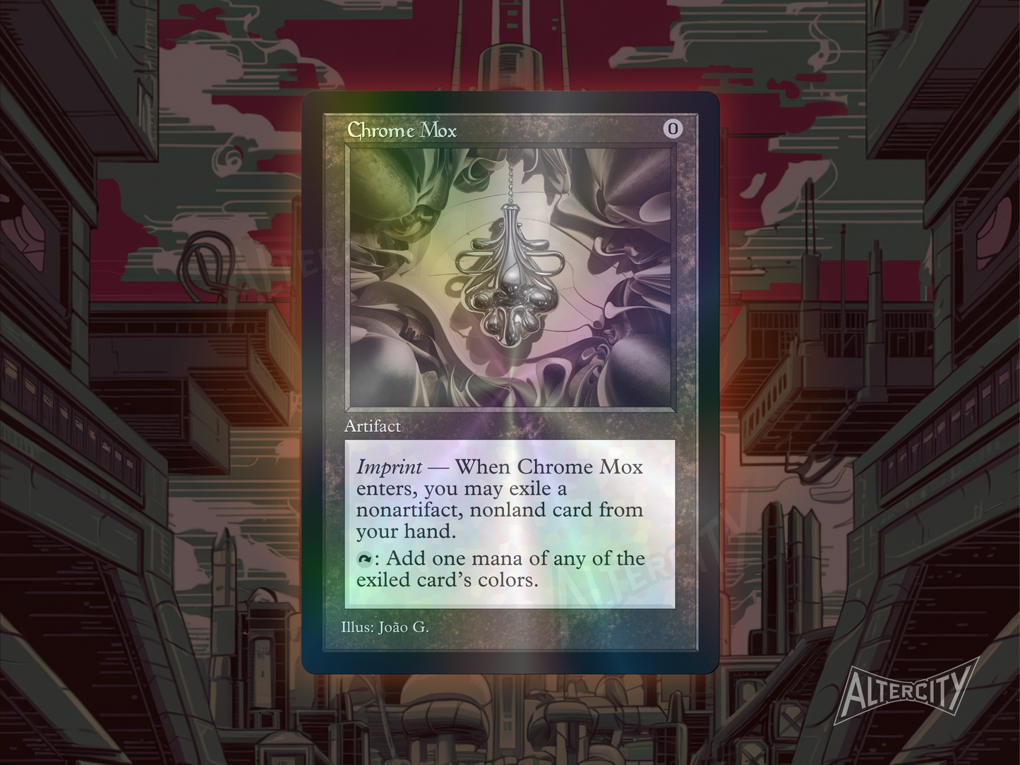 Chrome Mox (v1) - Old Border Retro Frame Alter - Mtg Custom Cards, Commander, Edh and Cedh High Quality Alters