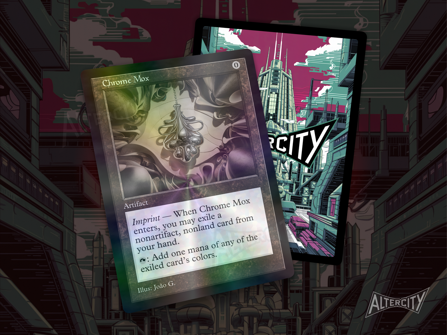 Chrome Mox (v1) - Old Border Retro Frame Alter - Mtg Custom Cards, Commander, Edh and Cedh High Quality Alters