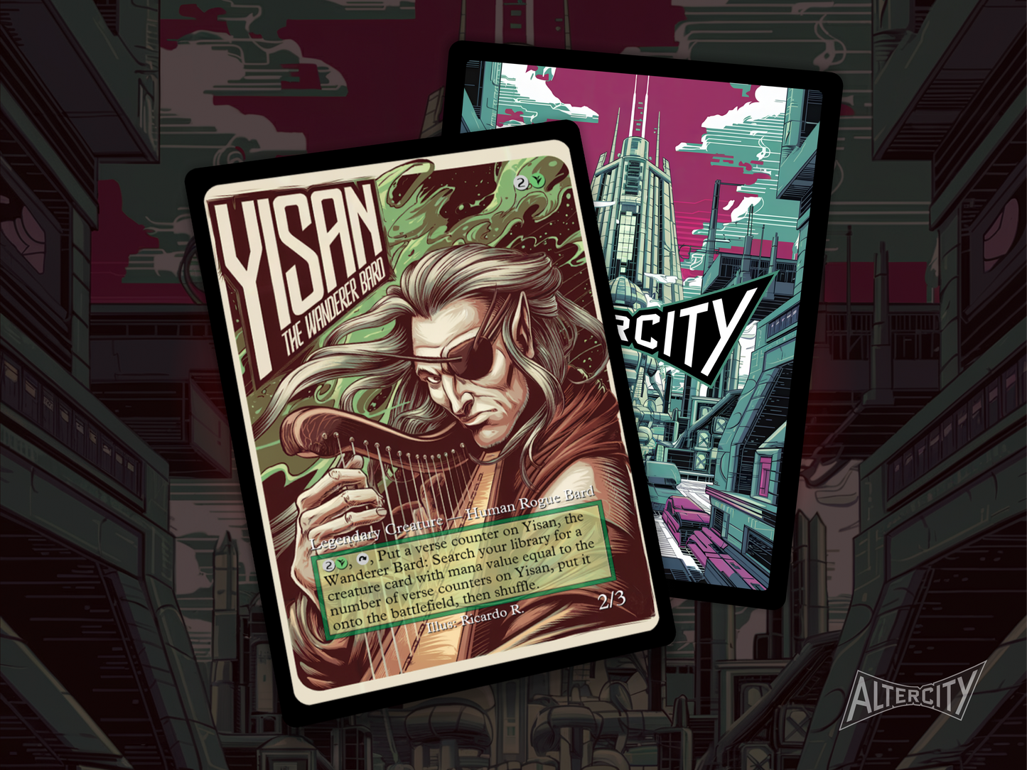 Yisan, the Wanderer Bard - Full Art - MTG Custom Cards, Commander, Edh and Cedh High Quality Alters