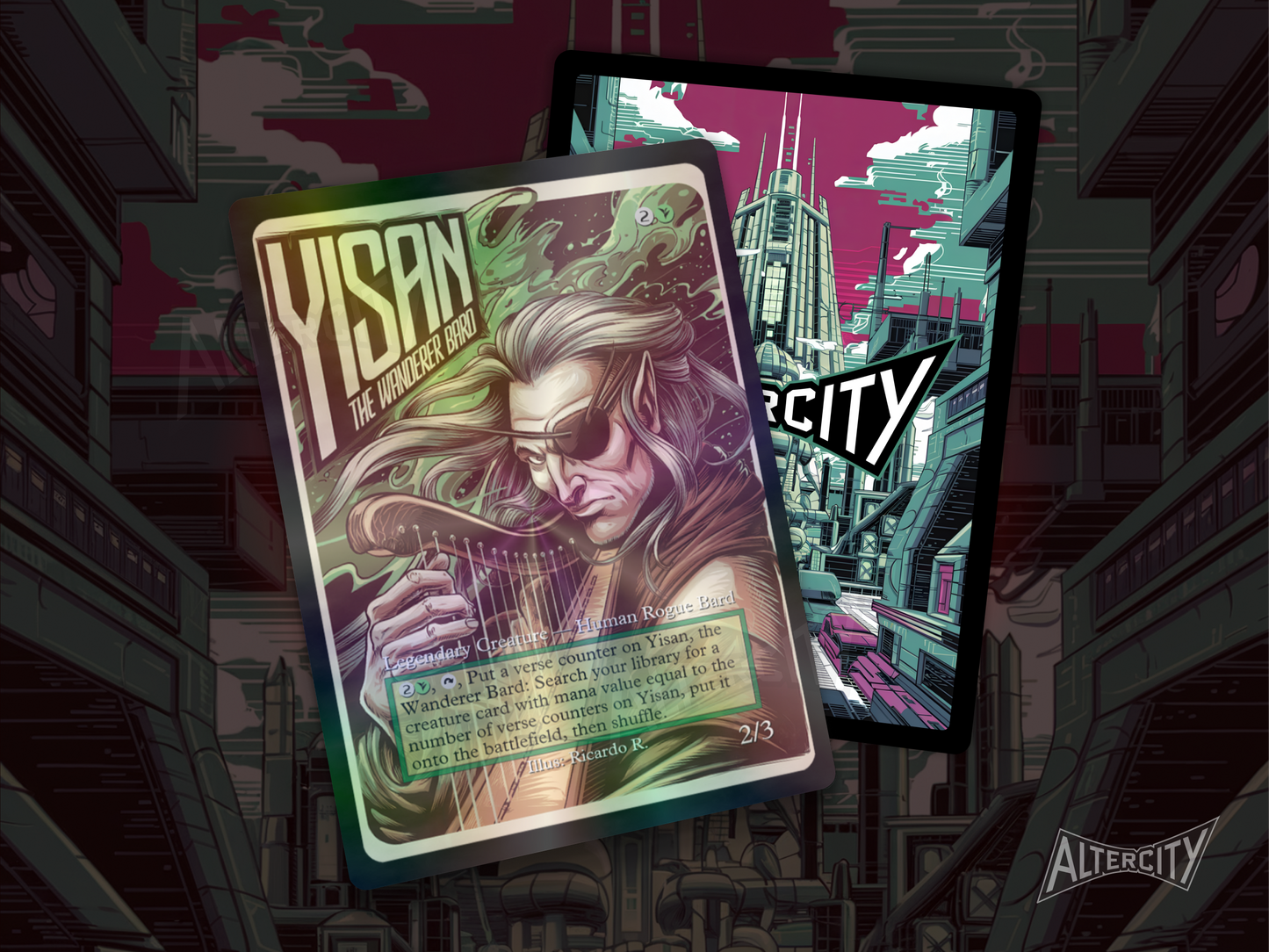 Yisan, the Wanderer Bard - Full Art - MTG Custom Cards, Commander, Edh and Cedh High Quality Alters