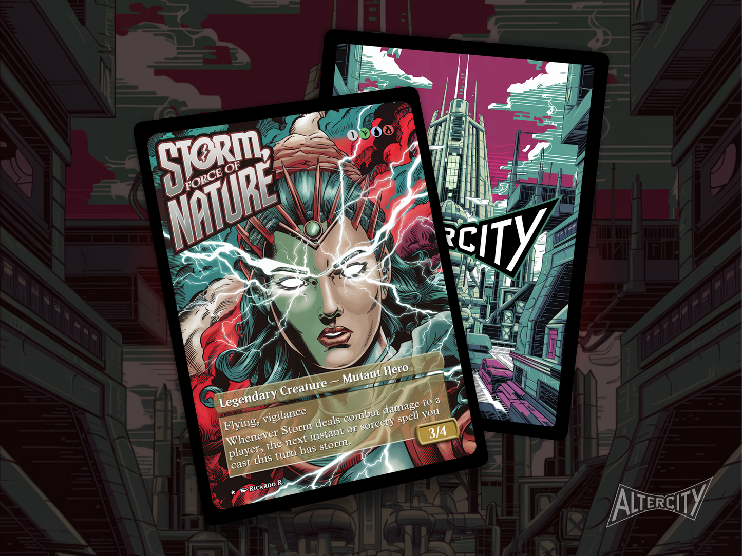 Storm, Force of Nature - MTG Custom Cards , Commander alternate art - Magic MTG Alters Full Art