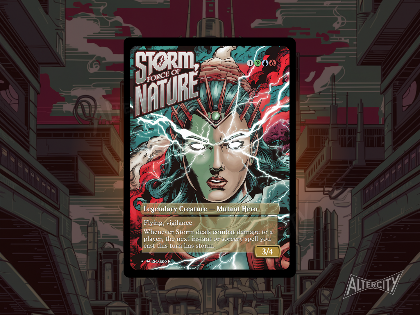 Storm, Force of Nature - MTG Custom Cards , Commander alternate art - Magic MTG Alters Full Art