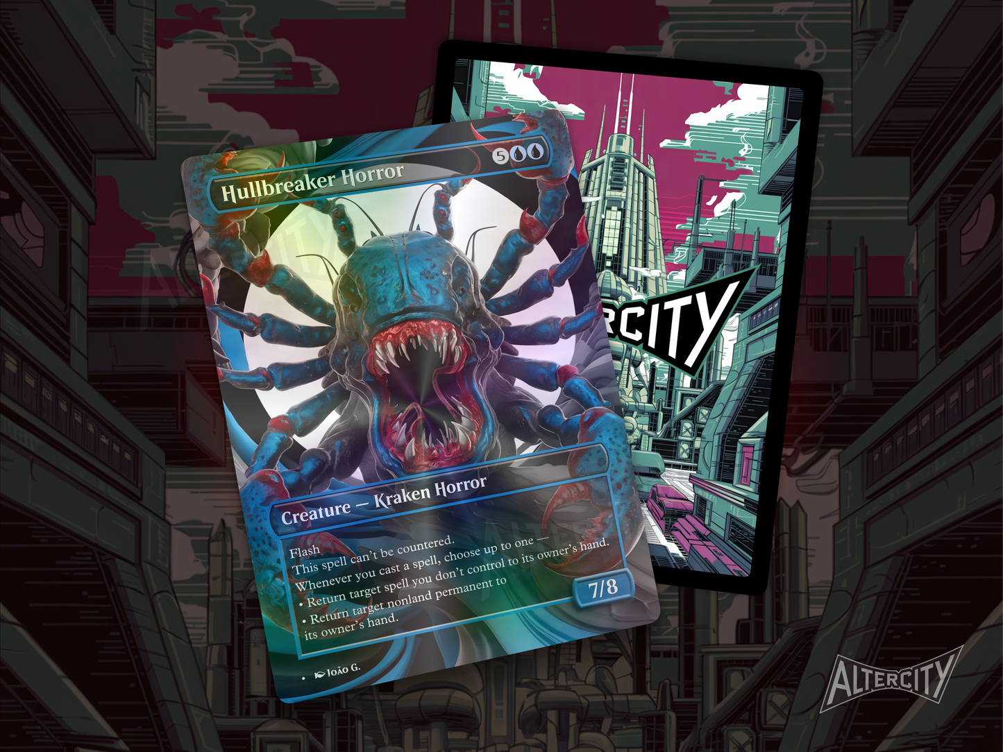 Hullbreaker Horror - Full Art Borderless Alter - MTG Custom Cards, Commander, Edh and Cedh High Quality Alters