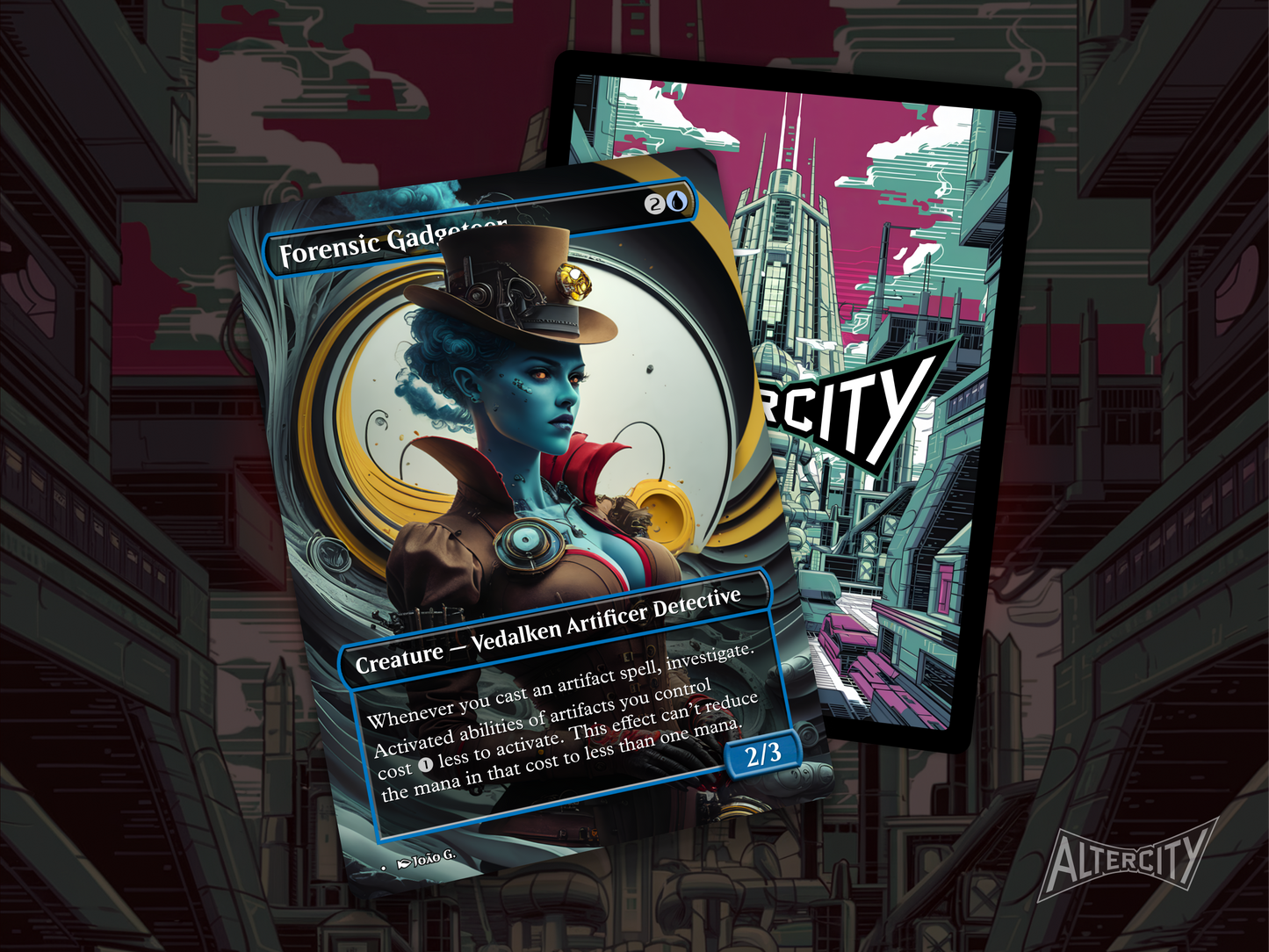 Forensic Gadgeteer - Full Art Borderless Alter - MTG Custom Cards, Commander, Edh and Cedh High Quality Alters