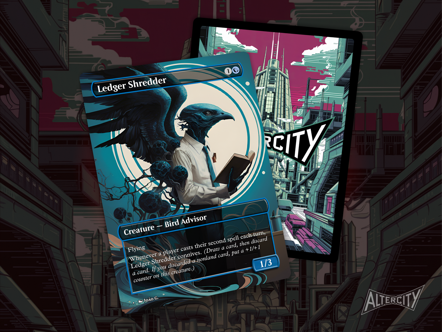 Ledger Shredder - Full Art Borderless Alter - MTG Custom Cards, Commander, Edh and Cedh High Quality Alters