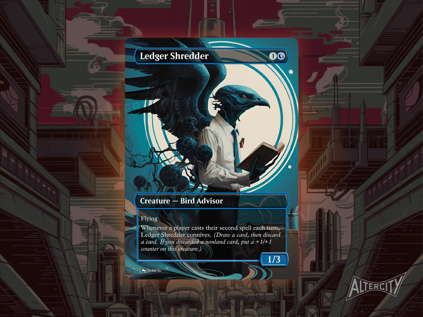 Ledger Shredder - Full Art Borderless Alter - MTG Custom Cards, Commander, Edh and Cedh High Quality Alters