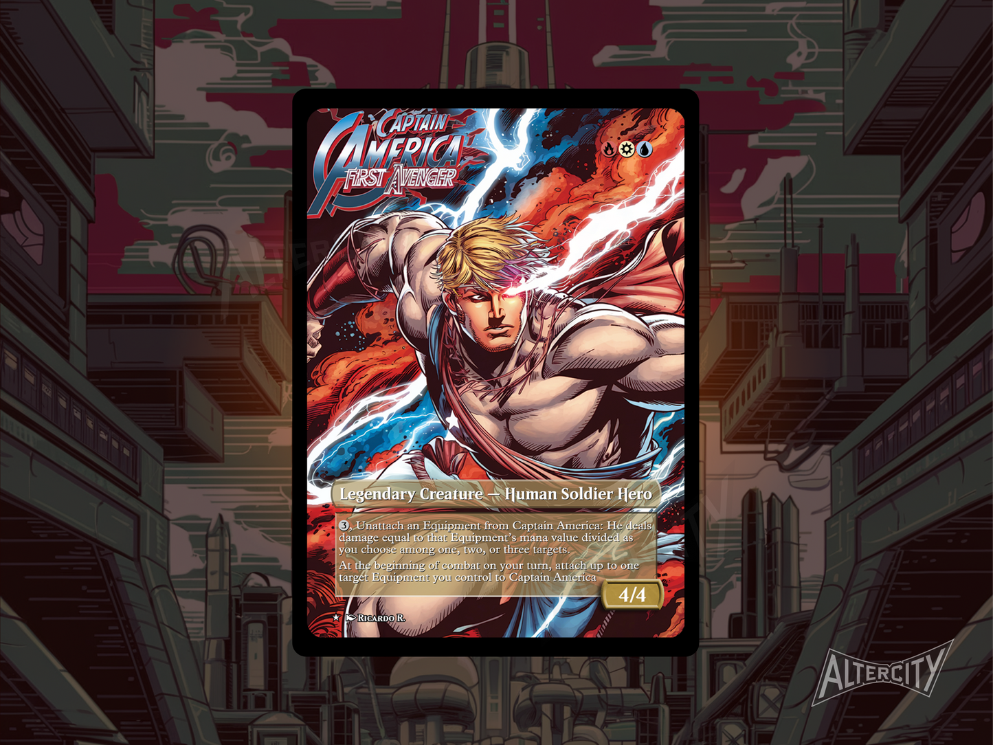 Captain America, First Avenger - MTG Custom Cards , Commander alternate art - Magic MTG Alters Full Art