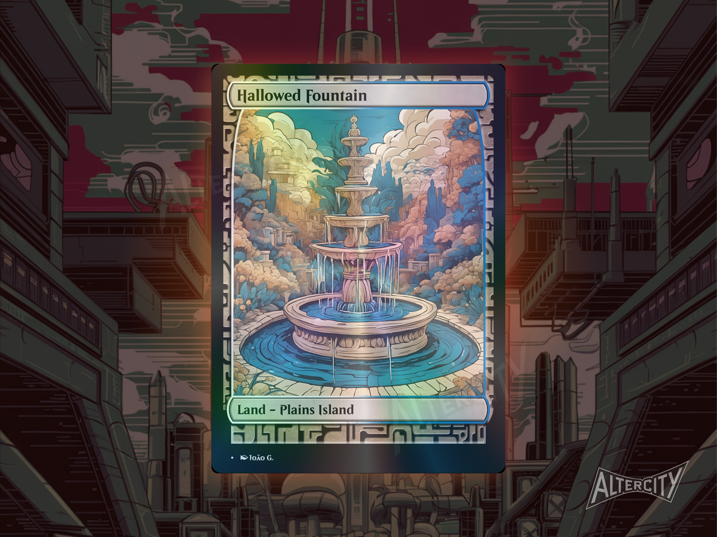 Hallowed Fountain (v1) - Full Art Alter - MTG Custom Cards, Commander, Edh and Cedh High Quality Altered Proxies