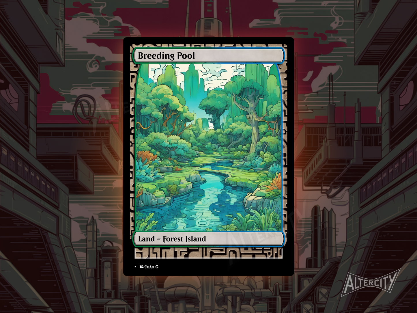 Breeding Pool (v1) - Full Art Alter - MTG Custom Cards, Commander, Edh and Cedh High Quality Altered Proxies
