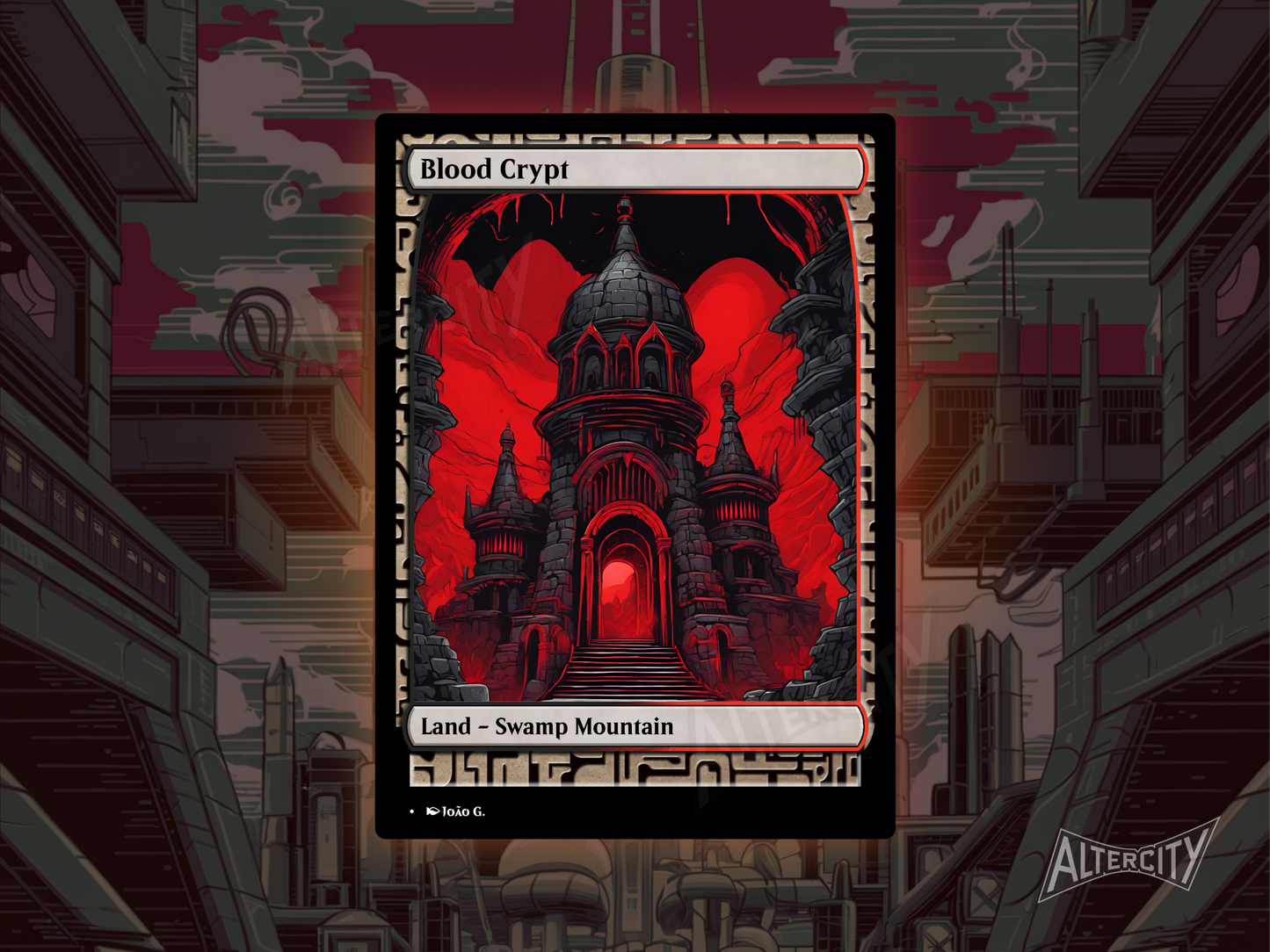 Blood Crypt (v1) - Full Art Alter - MTG Custom Cards, Commander, Edh and Cedh High Quality Altered Proxies