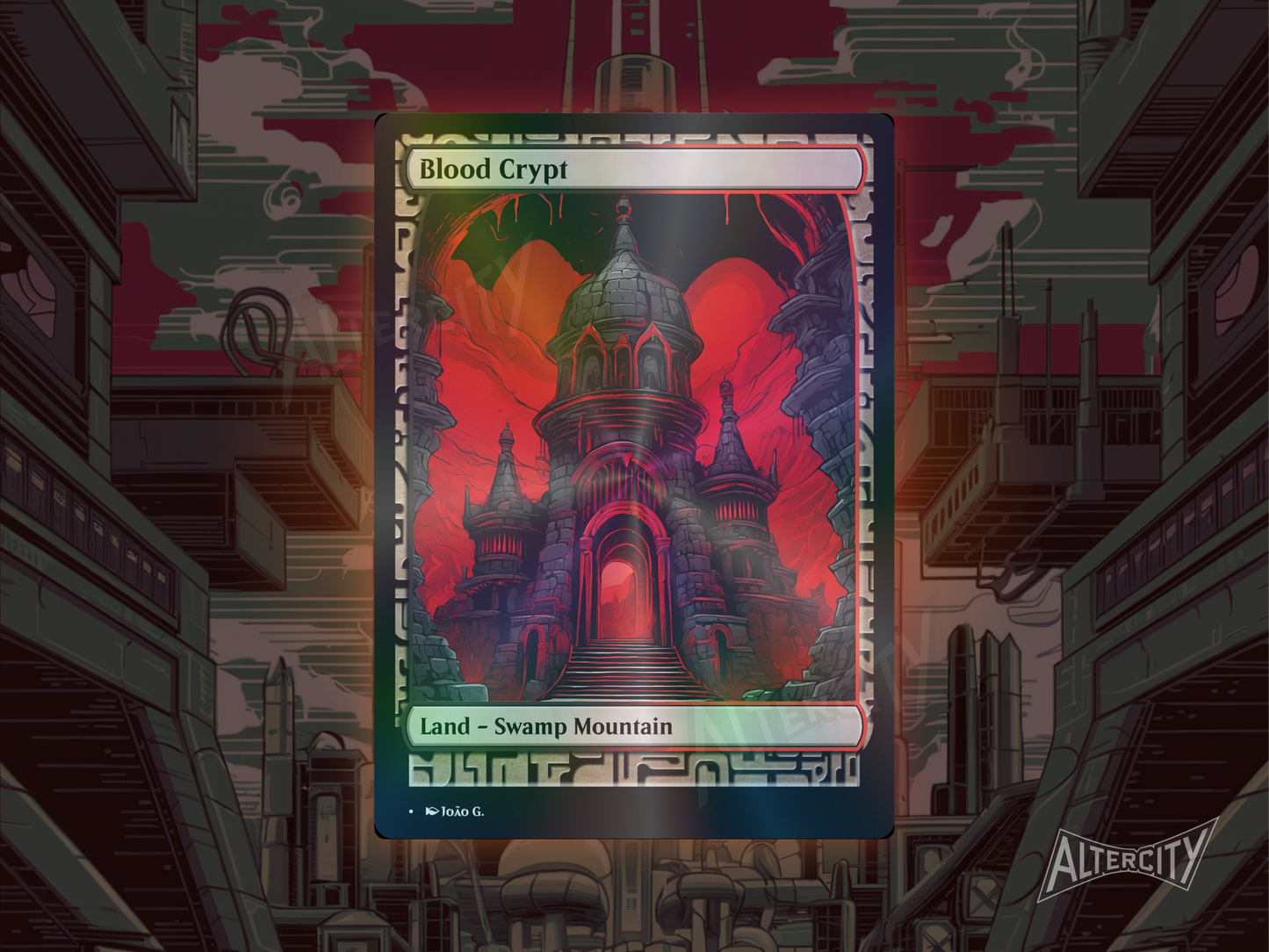 Blood Crypt (v1) - Full Art Alter - MTG Custom Cards, Commander, Edh and Cedh High Quality Altered Proxies