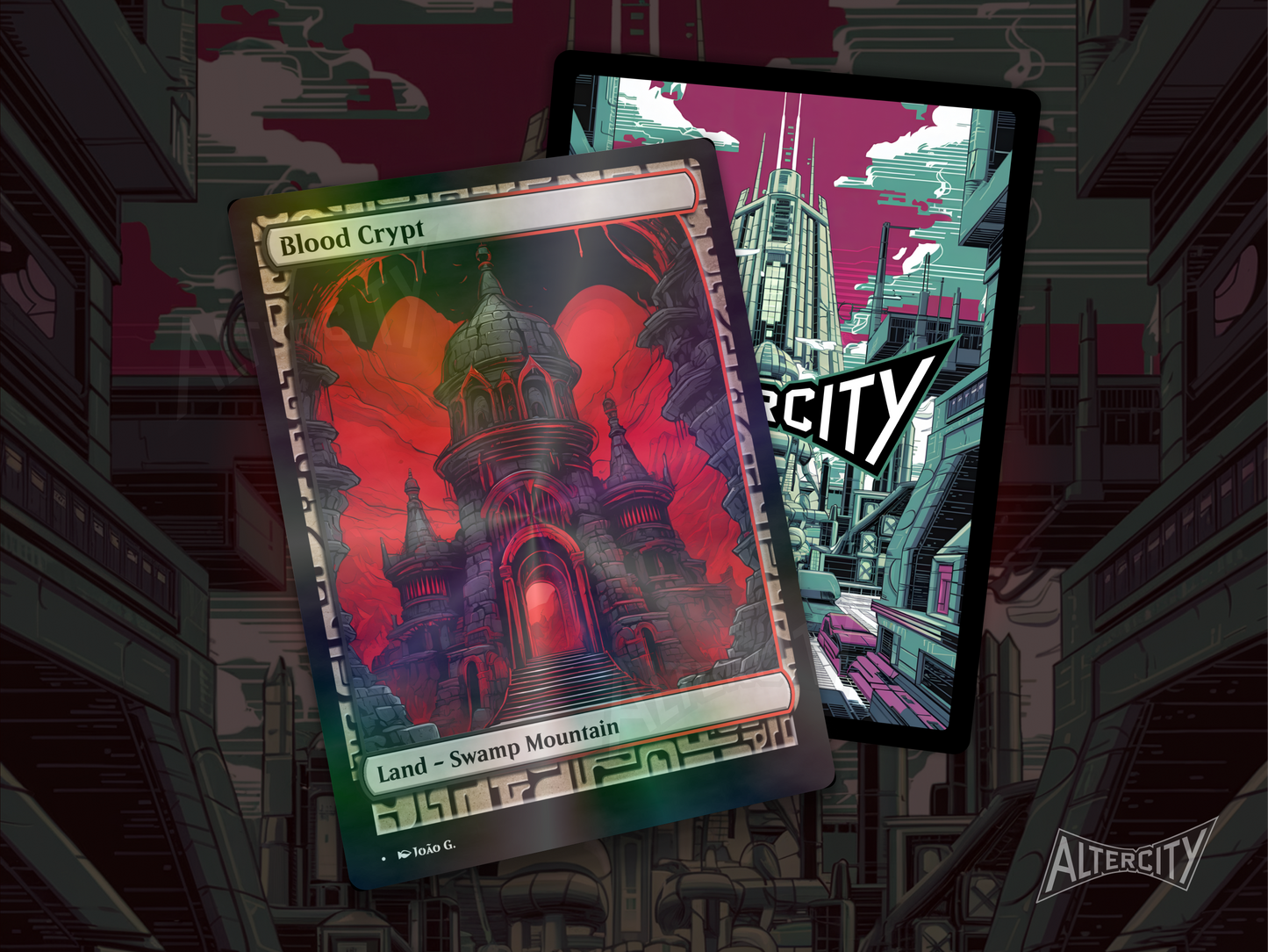 Blood Crypt (v1) - Full Art Alter - MTG Custom Cards, Commander, Edh and Cedh High Quality Altered Proxies